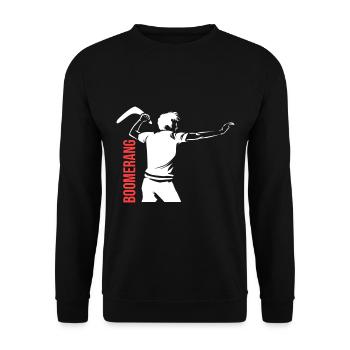 Bumerang-Wurfstab - Unisex Pullover - Schwarz - Vorne - Alina (178cm) & Michal (187cm)