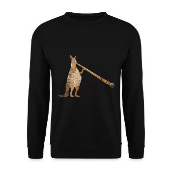 Didgeridoo Känguru - Unisex Pullover - Schwarz - Vorne - Alina (178cm) & Michal (187cm)