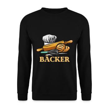 baker - Unisex Sweatshirt - black - Front - Alina (178cm) & Michal (187cm)