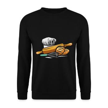 baker - Unisex Sweatshirt - black - Front - Alina (178cm) & Michal (187cm)