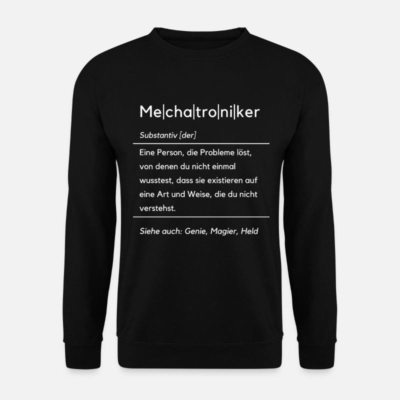 Lustige Mechatroniker Definition KFZ-Mechatroniker - Unisex Pullover - Schwarz