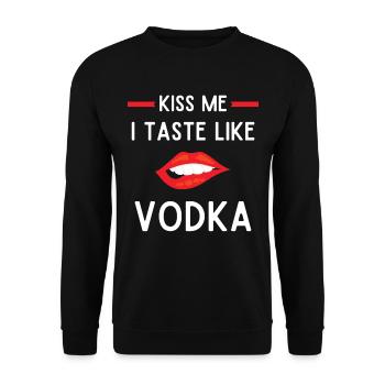 Embrassez-moi vodka vodka bouteille vodka - Sweat-shirt Unisexe - noir - Devant - Alina (178cm) & Michal (187cm)