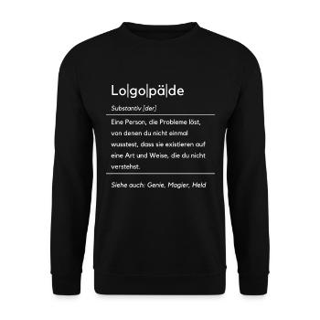 Lustige Logopäde Definition Logopädie Logopädin - Unisex Pullover - Schwarz - Vorne - Alina (178cm) & Michal (187cm)