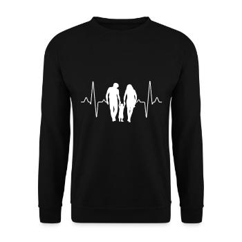 Famille battements de cœur - Sweat-shirt Unisexe - noir - Devant - Alina (178cm) & Michal (187cm)