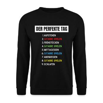 Lustige Gitarren Sprüche Gitarristen Zubehör - Unisex Pullover - Schwarz - Vorne - Alina (178cm) & Michal (187cm)