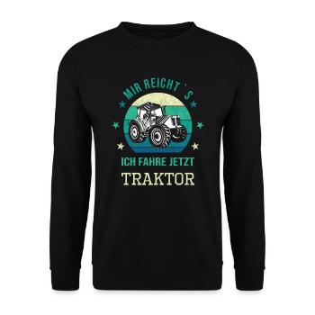 Traktor Trecker Schlepper Ackerschlepper Bauer - Unisex Pullover - Schwarz - Vorne - Alina (178cm) & Michal (187cm)