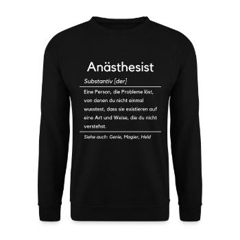 Lustiges Anästhesist Beruf Anästhesie Humor Arzt - Unisex Pullover - Schwarz - Vorne - Alina (178cm) & Michal (187cm)