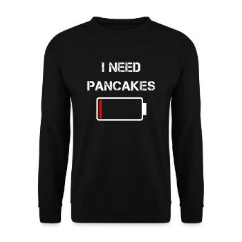 I need pancakes pancakes breakfast brunch - Unisex Sweatshirt - black - Front - Alina (178cm) & Michal (187cm)