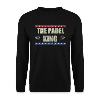 The Padel King America Flag Padel Player Paddle - Unisex Sweatshirt - black - Front - Alina (178cm) & Michal (187cm)