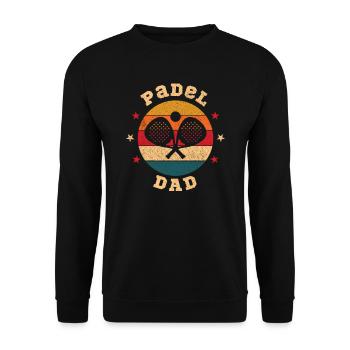 Padel Papa Padel Joueur Padel Tennis Paddle - Sweat-shirt Unisexe - noir - Devant - Alina (178cm) & Michal (187cm)