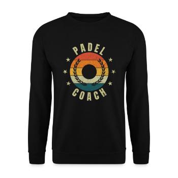 Padel Coach Retro Trainer Padeltrainer - Unisex Sweatshirt - black - Front - Alina (178cm) & Michal (187cm)