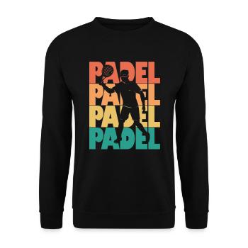 Retro Padel Athlete Padel Sport Padel Player - Unisex Sweatshirt - black - Front - Alina (178cm) & Michal (187cm)