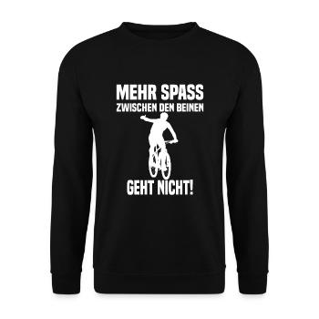 Mehr Spass Zwischen Den Beinen Geht Nicht! Fahrrad - Unisex Pullover - Schwarz - Vorne - Alina (178cm) & Michal (187cm)