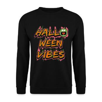 Cute Monster Pumpkin Partner Costume Halloween Vibes - Unisex Sweatshirt - black - Front - Alina (178cm) & Michal (187cm)