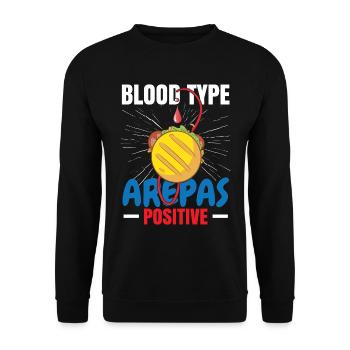 Blutgruppe Arepas Kolumbien Venezuela Essen - Unisex Pullover - Schwarz - Vorne - Alina (178cm) & Michal (187cm)