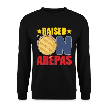 Élevé sur Arepas - Sweat-shirt Unisexe - noir - Devant - Alina (178cm) & Michal (187cm)