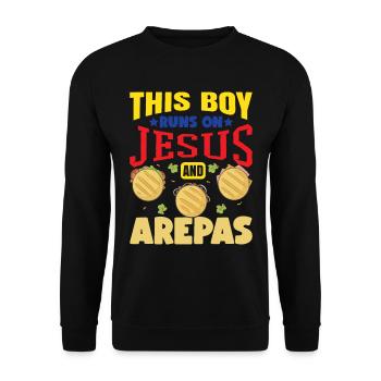 Colombia Venezuela Food Arepas Children - Unisex Sweatshirt - black - Front - Alina (178cm) & Michal (187cm)