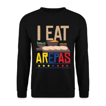 Je mange des arepas - Sweat-shirt Unisexe - noir - Devant - Alina (178cm) & Michal (187cm)