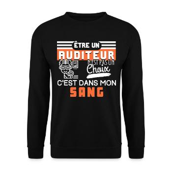 Être auditeur n'est pas un choix c'est dans mon.. - Sweat-shirt Unisexe - noir - Devant - Alina (178cm) & Michal (187cm)