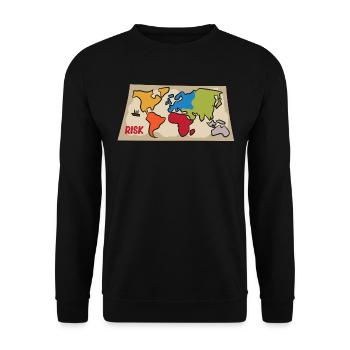 Risiko - Weltkarte vom Brettspiel - Unisex Pullover - Schwarz - Vorne - Alina (178cm) & Michal (187cm)