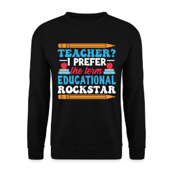 Funny School Humor Teacher - Unisex Sweatshirt - black - Front - Alina (178cm) & Michal (187cm)