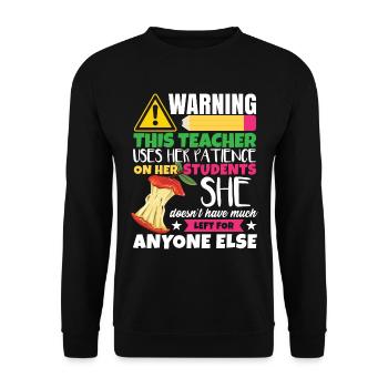 Drôle de professeur de sarcasme - Sweat-shirt Unisexe - noir - Devant - Alina (178cm) & Michal (187cm)