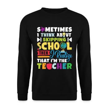 Humorous Teacher Teaching - Unisex Sweatshirt - black - Front - Alina (178cm) & Michal (187cm)