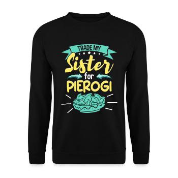 Échangez ma sœur contre Pierogi - Sweat-shirt Unisexe - noir - Devant - Alina (178cm) & Michal (187cm)