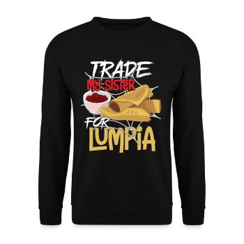 Trade My Sister For Lumpia - Unisex Sweatshirt - black - Front - Alina (178cm) & Michal (187cm)