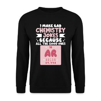 Blagues de chimie Professeur de sciences - Sweat-shirt Unisexe - noir - Devant - Alina (178cm) & Michal (187cm)