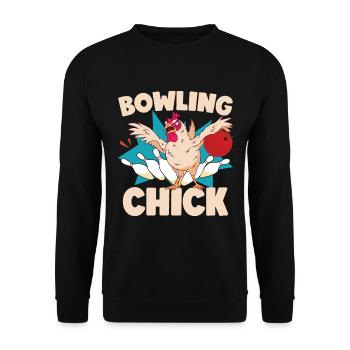 Drôle de bowling Bowler Femmes - Sweat-shirt Unisexe - noir - Devant - Alina (178cm) & Michal (187cm)