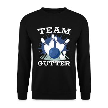 Team Gutter | Funny Bowling - Unisex Sweatshirt - black - Front - Alina (178cm) & Michal (187cm)