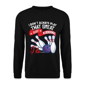 Humour drôle Bowler Bowling - Sweat-shirt Unisexe - noir - Devant - Alina (178cm) & Michal (187cm)