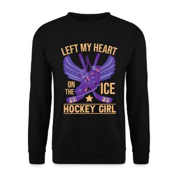 Ice Hockey Girl - Unisex Sweatshirt - black - Front - Alina (178cm) & Michal (187cm)