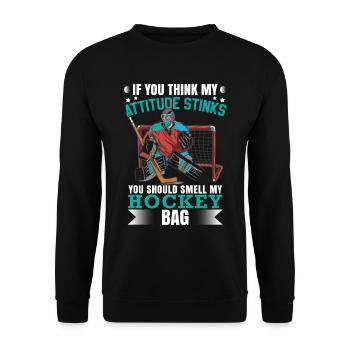 Drôle hockey humour sport d’hiver hockey sur glace - Sweat-shirt Unisexe - noir - Devant - Alina (178cm) & Michal (187cm)