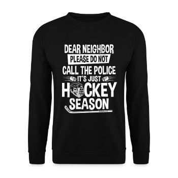 Drôle d’humour sur le hockey sur glace - Sweat-shirt Unisexe - noir - Devant - Alina (178cm) & Michal (187cm)