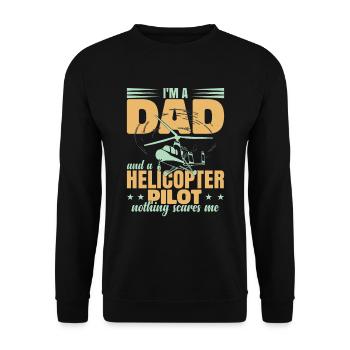 Papa pilote d’hélicoptère - Sweat-shirt Unisexe - noir - Devant - Alina (178cm) & Michal (187cm)