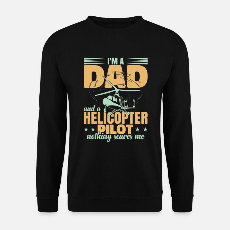 Papa pilote d’hélicoptère - Sweat-shirt Unisexe - noir