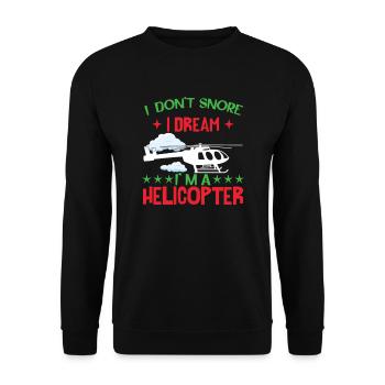 Hubschrauber Lustiger Pilot Humor - Unisex Pullover - Schwarz - Vorne - Alina (178cm) & Michal (187cm)