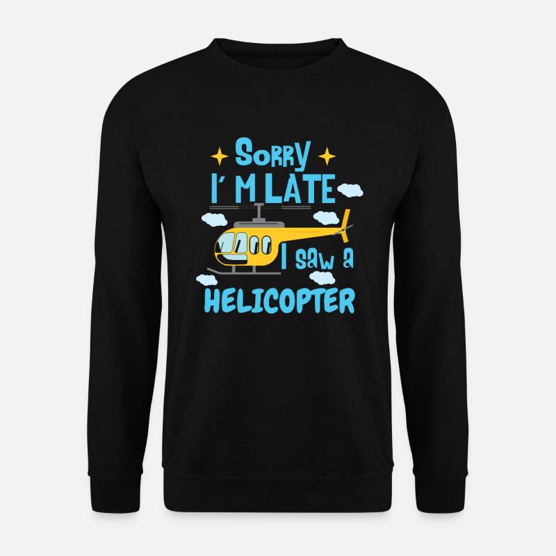 Ich sah einen Hubschrauber - Unisex Pullover - Schwarz