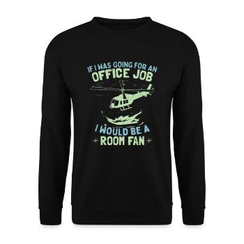 Drôle de pilote d’hélicoptère de travail d’aviation - Sweat-shirt Unisexe - noir - Devant - Alina (178cm) & Michal (187cm)
