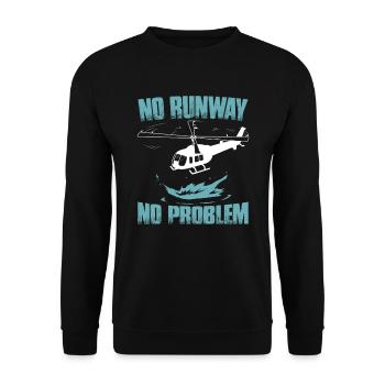 Helicopter Funny - Unisex Sweatshirt - black - Front - Alina (178cm) & Michal (187cm)