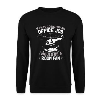 Lustiger Pilot Humor Hubschrauber - Unisex Pullover - Schwarz - Vorne - Alina (178cm) & Michal (187cm)