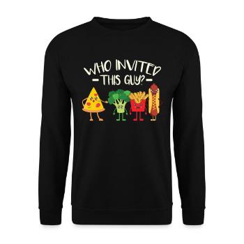 Funny Fast Food Pizza - Unisex Sweatshirt - black - Front - Alina (178cm) & Michal (187cm)