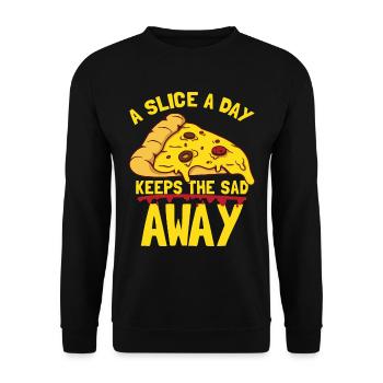 Funny Pizza Quote - Unisex Sweatshirt - black - Front - Alina (178cm) & Michal (187cm)