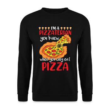 Amateur de pizza - Sweat-shirt Unisexe - noir - Devant - Alina (178cm) & Michal (187cm)