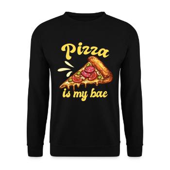 Pizza Love - Unisex Sweatshirt - black - Front - Alina (178cm) & Michal (187cm)