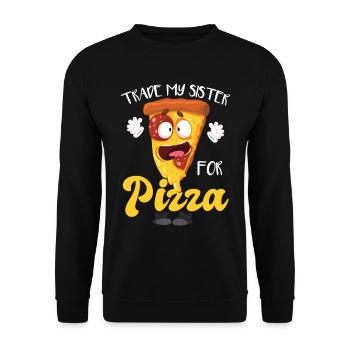 Trade My Sister For Pizza - Unisex Sweatshirt - black - Front - Alina (178cm) & Michal (187cm)