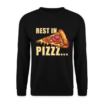 Pizza | Restauration rapide | Cuisine italienne - Sweat-shirt Unisexe - noir - Devant - Alina (178cm) & Michal (187cm)