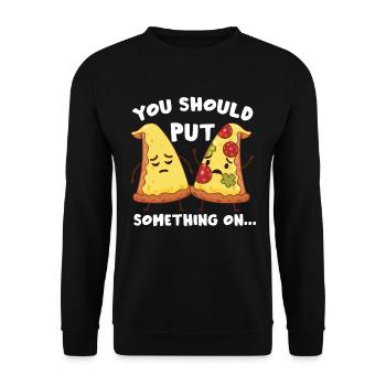 Italienischer Pizzaliebhaber Fast Food - Unisex Pullover - Schwarz - Vorne - Alina (178cm) & Michal (187cm)